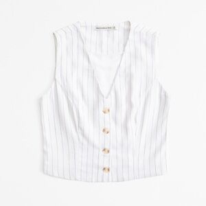 A&F Mara Linen-Blend Vest